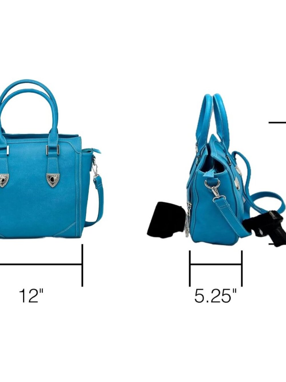 Conceal Carry Tote Bag - Large & Fashionable Purses for Women with Multiple Pock - Picture 5 of 9